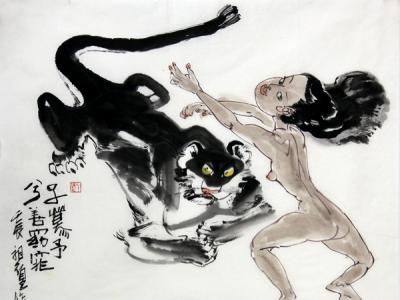 猛虎嗅蔷薇 笔墨有绮韵——陈祖煌国画作品浅析