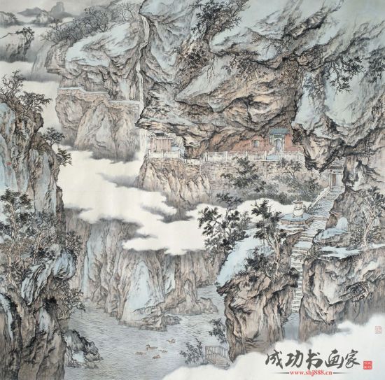 透过《云山秋水图轴》看元代山水画鉴定