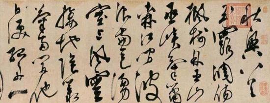 陈淳，《杜甫秋兴八首》(局部) ，纸本草书，1544年，台北故宫博物院藏