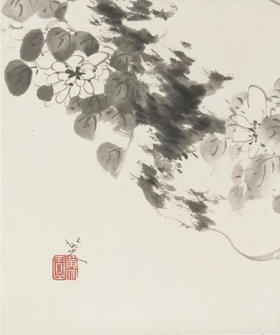 八大山人《花鸟山水图册》，纸本水墨，36.5×30.5cm，清，故宫博物院藏