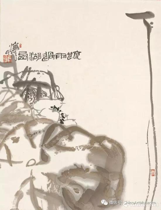 潘公凯《疏雨过湖西图》90x69厘米 中国画 1998年 中华艺术宫藏