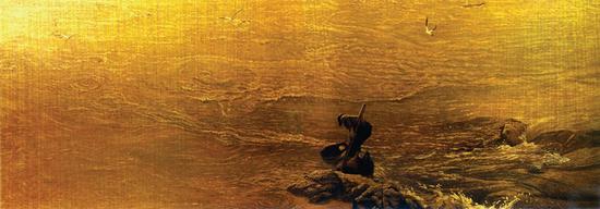 19。崔炳良《长江水》布面油画160cm×360cm1983年 中国美术馆藏