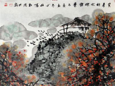 山水秋韵 斑彩恣意——杨必位参展“成功美术馆名家书画全国巡展”石家庄展