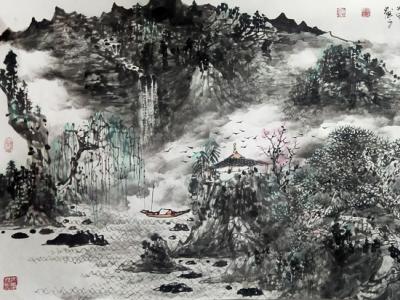 墨色清润 空灵飘逸——胡九军画作入展“笔墨传真情·丹青献爱心”全国名家书画展