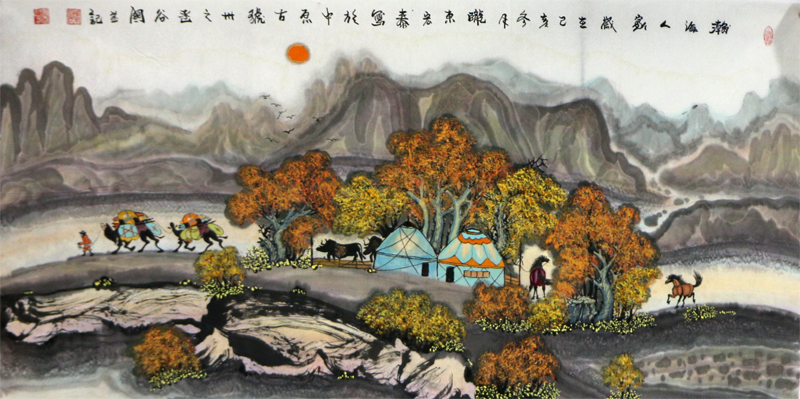 墨彩华滋绘大漠风情——李宏泰国画入展“笔墨传真情·丹青献爱心”全国名家书画展