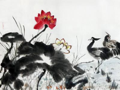 墨彩简洁 妙意天成——山湘子花鸟画入展“笔墨传真情·丹青献爱心”全国名家书画展