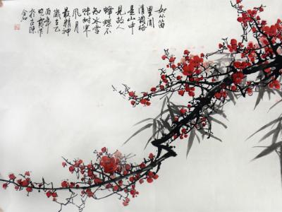 红梅似火 笔意出彩——曾晓霞梅花作品在“翰墨丹青耀金秋•全国名家书画展”展出