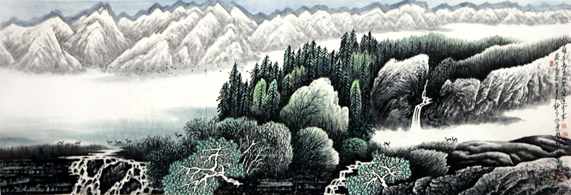 焉支朔雪 山河清奇——当代著名山水画家陈天铀先生作品在成功书画家网线上展出