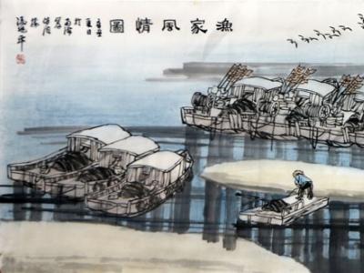 丹青画卷 海疆渔乐——广东美协副主席冯兆平先生入展“成功美术馆馆藏名家书画长卷、册页作品展”作品赏析