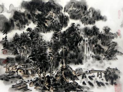 墨气淋漓 山水流韵——陇上名家段新明先生山水册页入展“成功美术馆馆藏名家书画长卷、册页作品展”